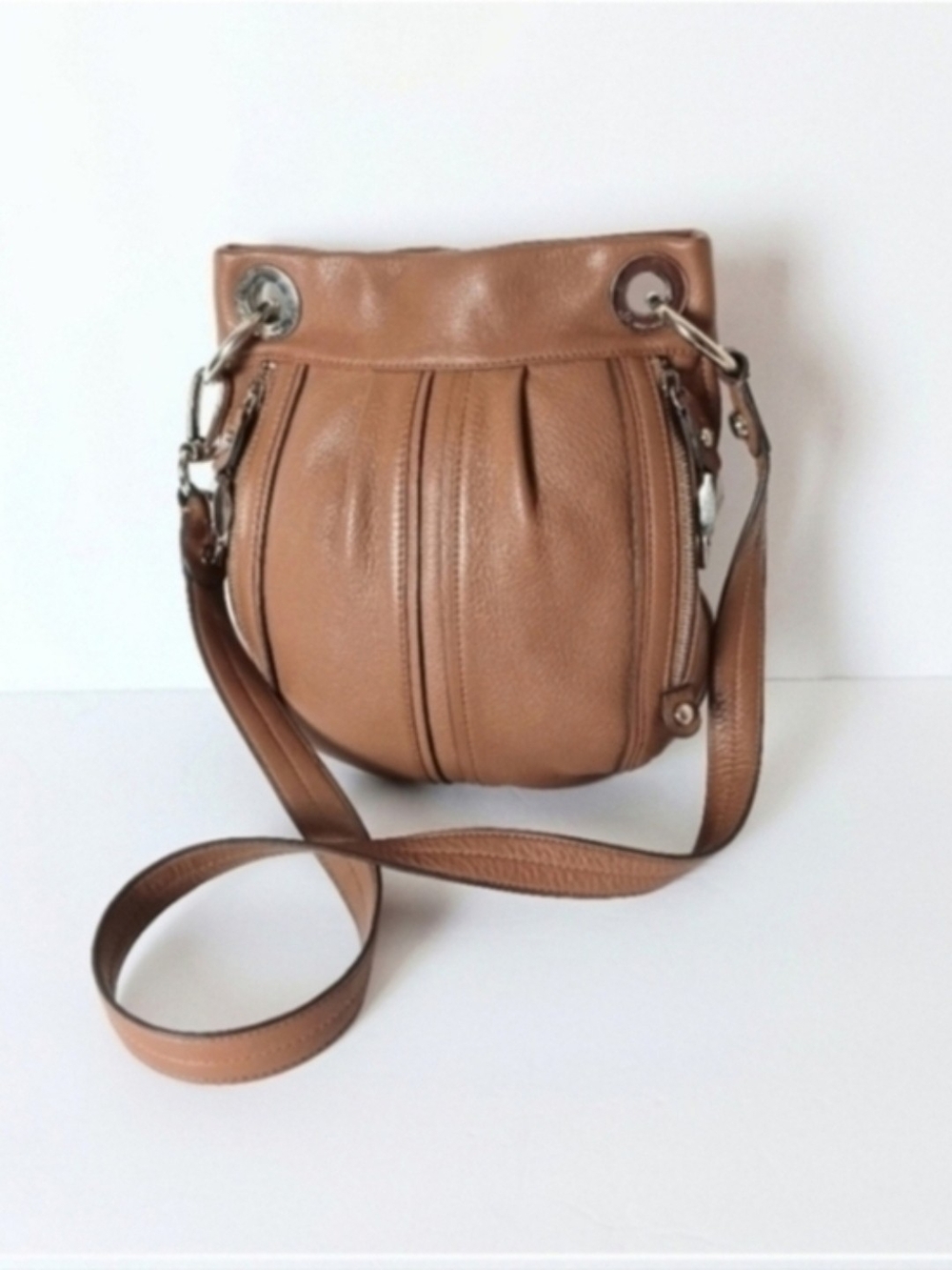 B. Makowsky Women Brown Buttery Genuine Leather Shoulder Bag